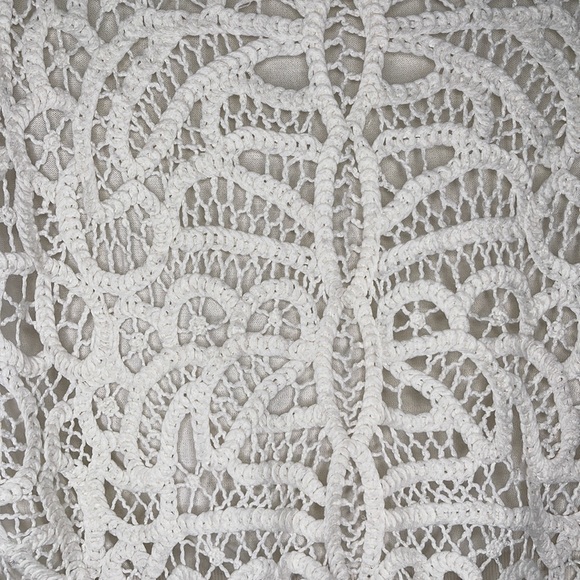 BCBG Maxazria Morton Gardenia Cream Crochet Top Size Small - Picture 3 of 8